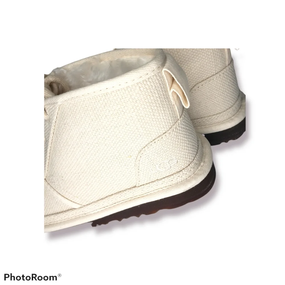UGG Neumel Natural Canvas Booties Sz 7